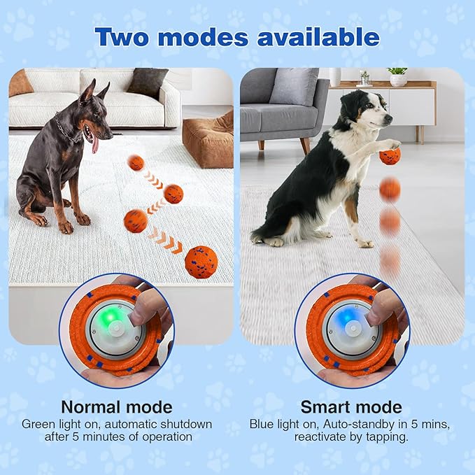 Interactive Dog Ball, Smart Interactive Dog Toys for Medium and Large Dogs, Automatic Moving Pet Ball with E-TPU Material, Rechargeable Bouncing Rotating Vibrating Dog Toy to Keep Them Busy