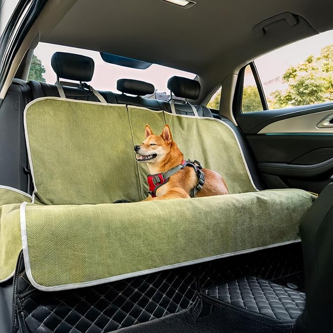 FUNNY FUZZY Dog Car Seat Cover for Back Seat, Waterproof, Scratchproof Car Seat Protector for Dogs Nonslip, Dog Back Seat Covers for Cars, Trucks and SUVs, Back Seat(18.1''W x 53''L×22" H)