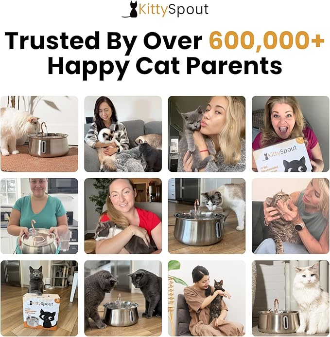 2.0 Large Capacity Stainless Steel Cat Water Fountain – 4L/135oz Indoor Automatic Pet Water Fountain for Cats, Ultra-Quiet Pump, Water Level Indicator, Multi Cat Metal Water Dispenser Bowl