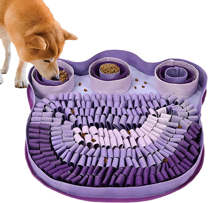 Snuffle Mat for Dogs - Interactive Sniff Mat & Slow Feeder for Dog Training, Stress Relief & Natural Foraging - Non-Slip, Portable, Durable - Purple