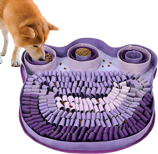 Snuffle Mat for Dogs - Interactive Sniff Mat & Slow Feeder for Dog Training, Stress Relief & Natural Foraging - Non-Slip, Portable, Durable - Purple