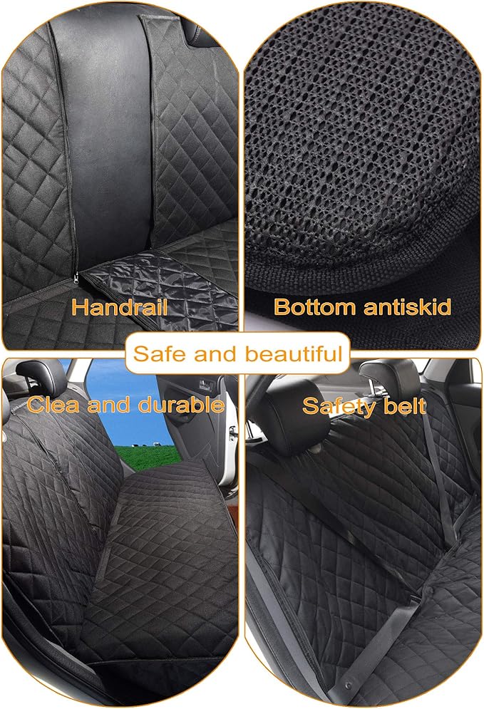 Dog Car Seat Cover for Back Seat 100% Waterproof Car Seat Cover Protector for Dogs in Car Nonslip Scratch Proof Durable Dog Seat Cover for Cars SUV &Truck