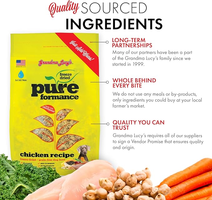 GRANDMA LUCY'S 844211 Pureformance Grain Free Chicken Food for Dogs, 3-Pound