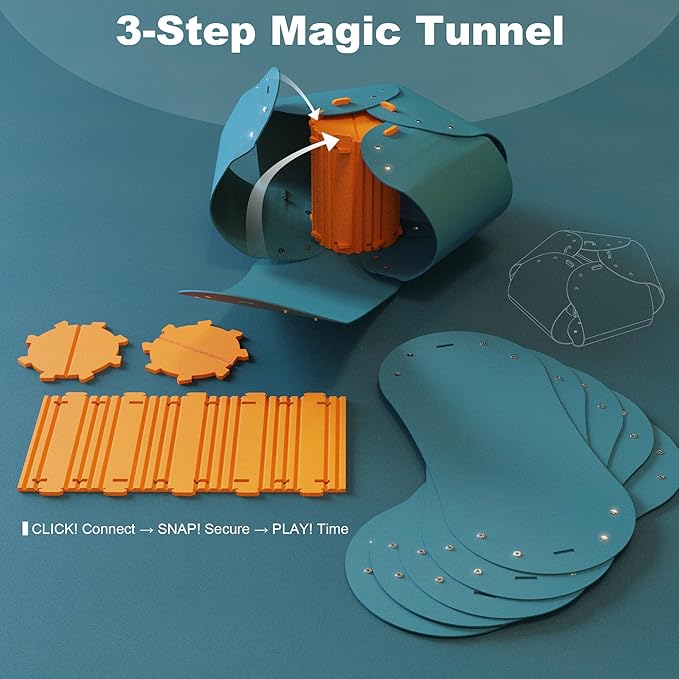 Spring Blossoms Cat Tunnel, Cat Cave for Indoor Cats Bed,Scratch Resistant Cat Toys for Medium Large Cats Hide and Seek Toy (Peacock Blue)