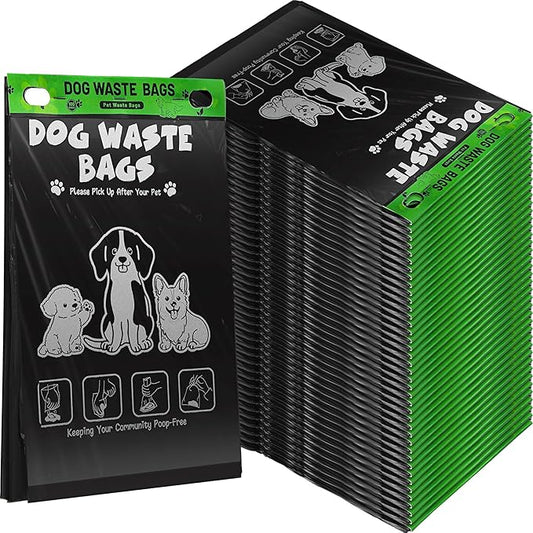 Ireer 40 Count 4000 Pcs Header Bag Bulk Cute Dog Pet Waste Bags Bulk Poop Leakproof Easy Single Pull for Poop Dog Waste Station Fit Hang Hole Dispenser Pet Home Outdoor