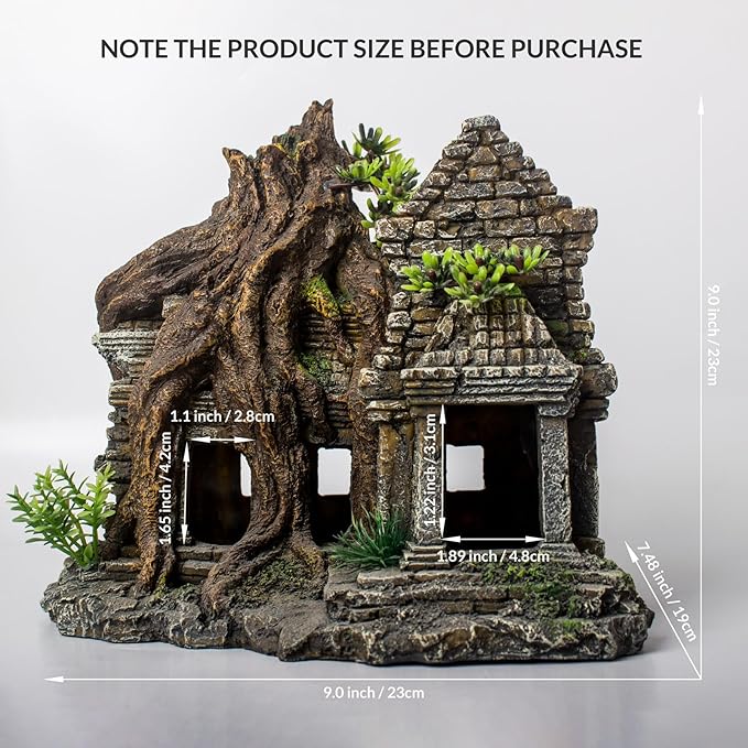 Fish Tank Decorations Aquarium Décor Resin Artificial Tree Trunk Root (B)