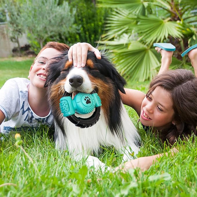 Dog Toys for Aggressive Chewers, Indestructible Dog Chew Toy for Medium Large Dogs, Milk Flavor Squeaky Tough Dog Toys to Keep Them Busy