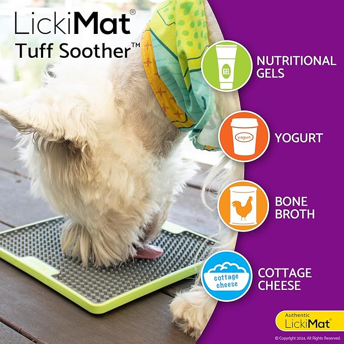 LickiMat Tuff, Heavy-Duty Soother, Dog Slow Feeder Lick Mat, Boredom Anxiety Reducer; Perfect for Food, Treats, Yogurt, or Peanut Butter, Fun Alternative to a Slow Feed Dog Bowl, Turquoise