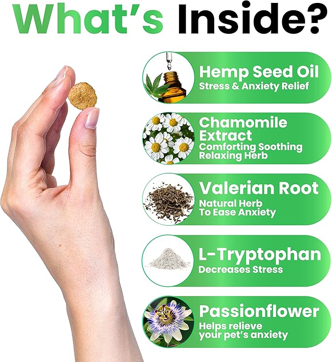 Grateful Pawz Hemp Calming Chews for Dogs - Dog Calming Chews - 170 Anxiety Relief Treats with Hemp Oil - Sleep Aid - Advanced Health Joint Support Supplement - Health & Wellness