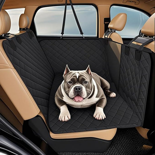 Dog Car Seat Cover, Back Seat Cover for Dogs-Supports 400lb, Waterproof Dog Cars Seat Cover-Back Seat Pet Cover for Car SUV & Trucks, Pet Hammock for Car- Seat Cover for Dogs (1 Pack Black)