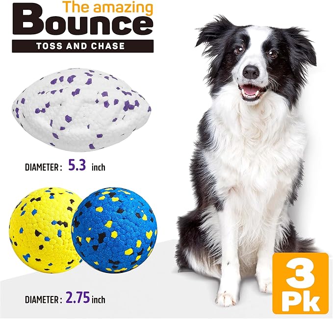 Dog Balls Upgraded Dog Tennis Balls for Aggressive Chewers, 5.3'' Indestructible Tennis Ball, More Bite-Proof Chew Toys, Long-Lasting Teething Ball for Puppies Small Medium Large Dogs