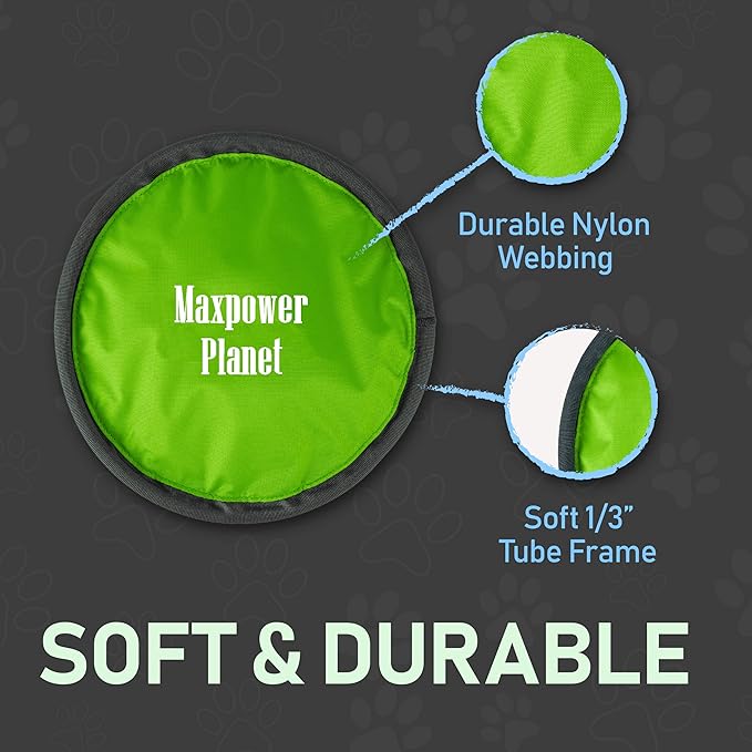 Maxpower Planet 10" Dog Flying Disc X2 Pack - Soft to Catch Dog Toy - Gliding Toy for Pets - Lightweight Flying Disc - Easy to Spot Flyer Discs Puppy Toys