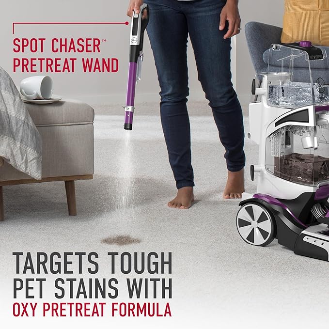 Hoover SmartWash Pet Automatic Carpet Cleaner Machine with Spot Chaser Wand, Deep Cleaning Carpet Shampooer Machine, Pair with a Hoover Cleaner Solution for a Bright, Refreshed Home