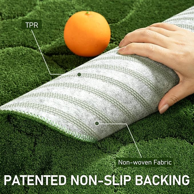 Large Dog Door Mat for Muddy Paws, 22x47 Absorbent Dirt Trapper Long Door Mat, Non-Slip Washable Mud Mat for Dogs, Polyester Microfiber Soft Pet Rug for Entryway, Mud Dog Paws, Patio (Forest Green)