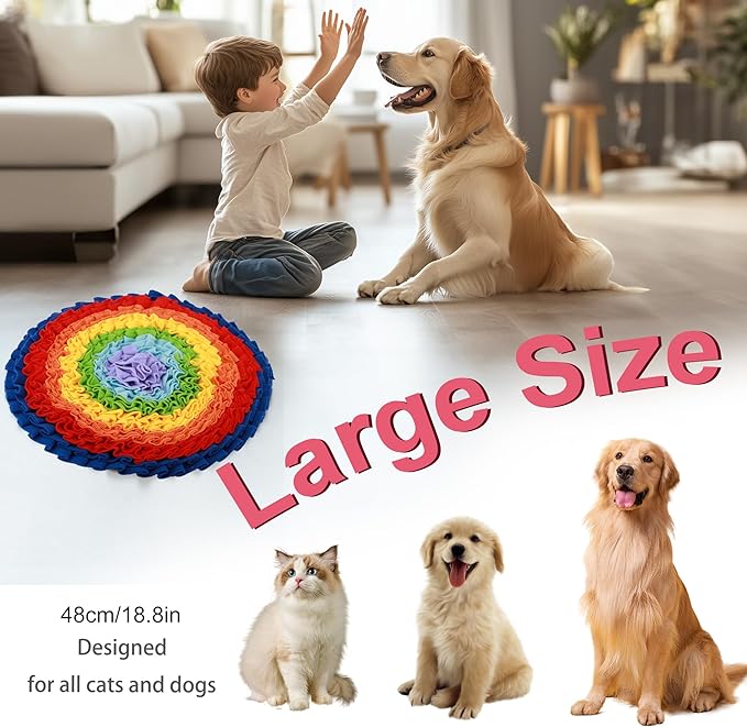 2 Pcs Snuffle Mat for Dogs, Pet Slow Feeding Interactive Toys for Smell Training, Foraging Skills, Suitable for Puppy or Cat (Large 50cm)