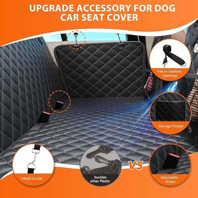 2025 Upgarde Large Space Back Seat Extender for Dogs, Dog Car Seat Cover for Back Seat Supports 500lbs, Hard Bottom Car Seat Cover for Dogs, Sturdy Waterproof Dog Seat Cover for Car SUV Truck