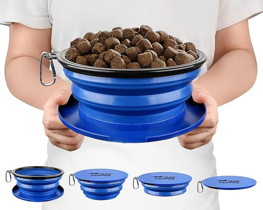 Tuff Pupper SuperBigSlurp Collapsible Dog Bowls, Extra Large Capacity, Portable, Food Safe, Odorless, Non-Toxic Silicone