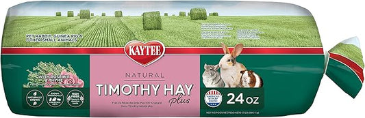 Kaytee All Natural Timothy Hay Plus Rose & Thyme for Guinea Pigs, Rabbits & Other Small Animals, 24 Ounce