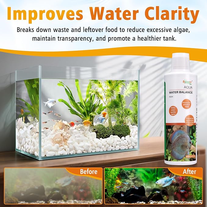 hygger Aqua Water Balance for Freshwater Saltwater, Aquarium Fish Tank Plant Coral Stabilizes Water Quality with Essential Vitamins Amino Acids Electrolyte Water Conditioner, 300 ML