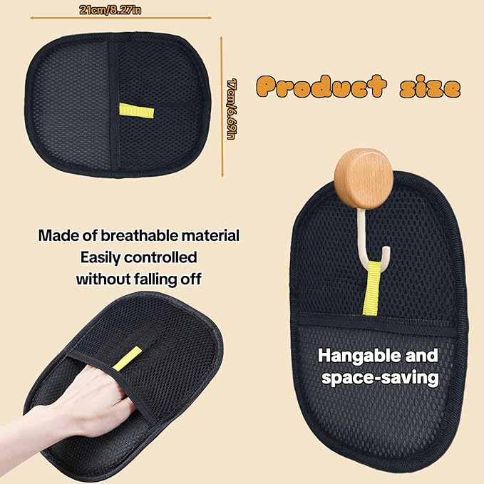 Pet Hair Removal Gloves for Cats & Dogs – Reusable Grooming Glove with Static Charge to Remove Fur from Furniture, Carpet, Car Seats & Clothes – Upgraded Pet Hair Remover Mitt(3PCS)