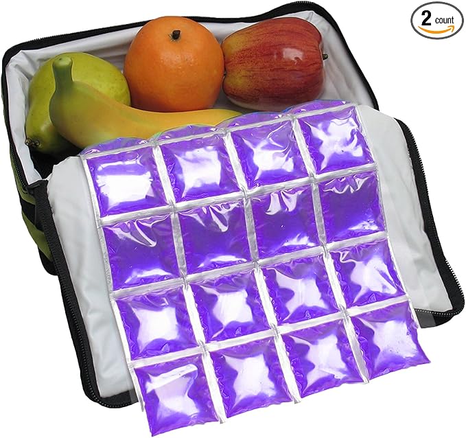 ICY-COOLS Reusable Ice Packs for Coolers - Flexible Ice Sheets, Flat and Long-Lasting for Camping or Lunch Boxes, 10x16 & 8x12, 1 or 3 Pack