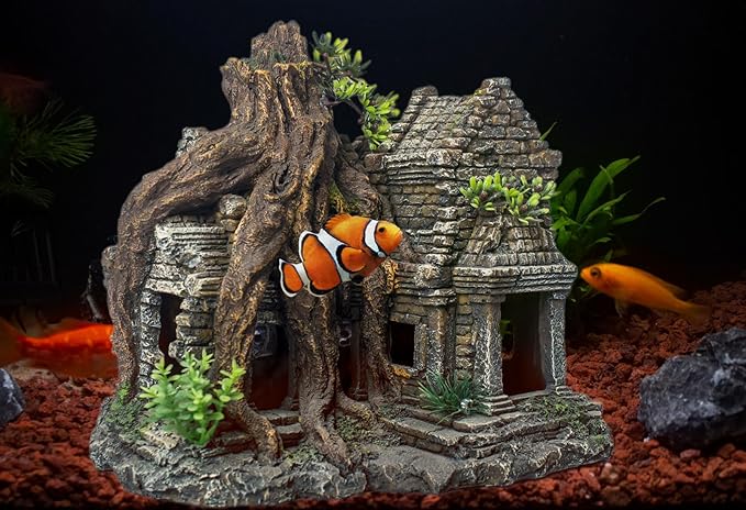 Fish Tank Decorations Aquarium Décor Resin Artificial Tree Trunk Root (B)