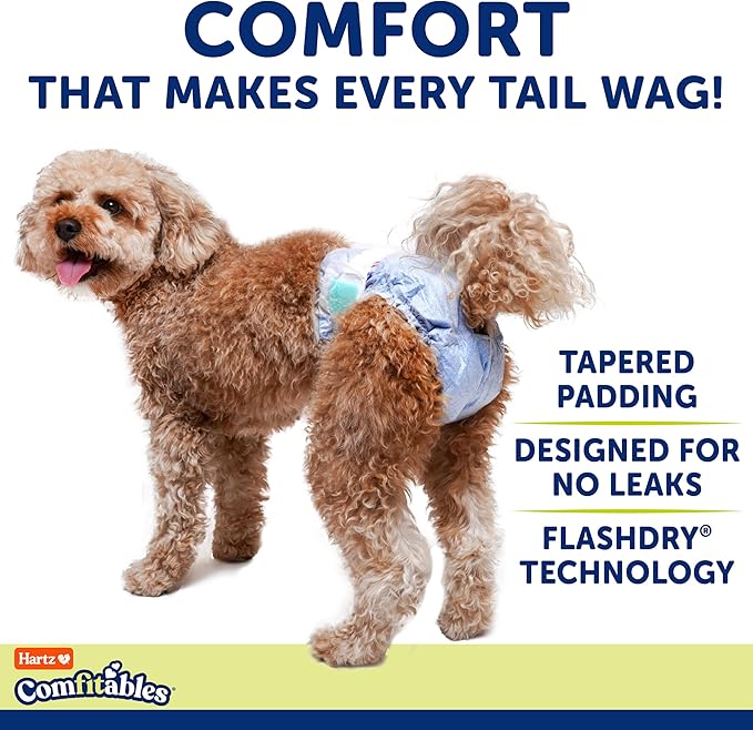 Hartz Disposable Dog Diapers, Size S 36 count, Comfortable & Secure Fit, Easy to Put On
