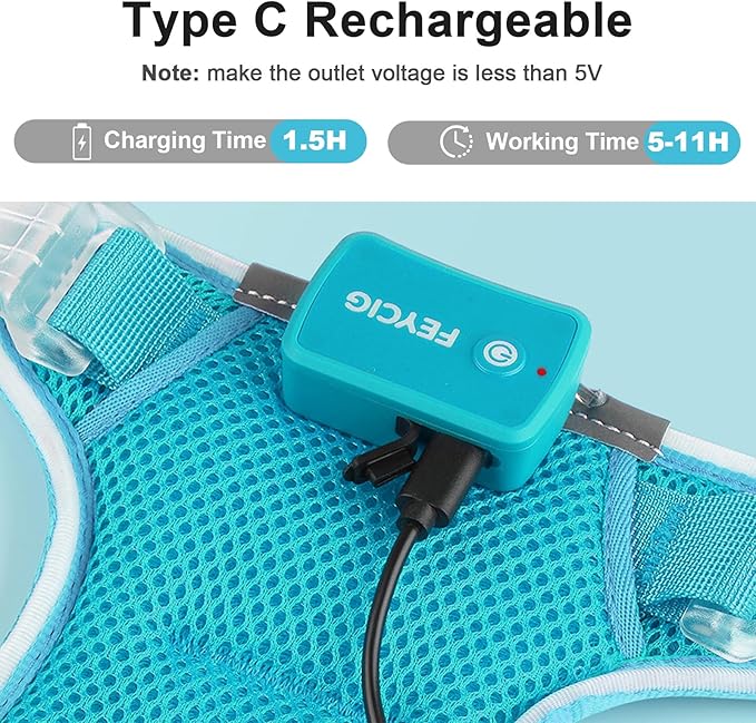 Light Up Dog Harness - Rechargeable LED Reflective Pet Vest for Night Walking - Adjustable No-Pull Safety Harness for Small Medium Large Dogs, Blue, XS