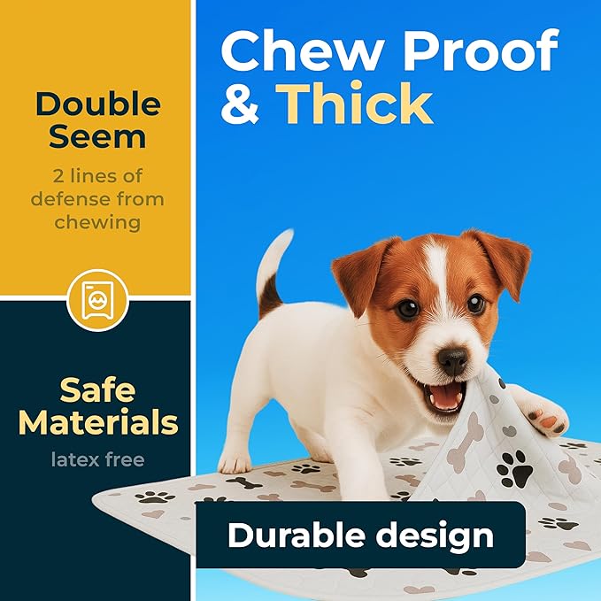 GREEN LIFESTYLE Washable Pee Pads for Dogs - Waterproof Reusable Puppy Pads with Anti-Slip Backing, Pet Training Pad for Puppy Playpen, Crate, Whelping Box, Potty Training (4, 34x36)