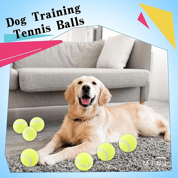 18 Pack 2.4 Inch Pet Mini Tennis Balls Dog Training Tennis Balls Bulk for Indoor and Outdoor Pet Playing Fecth Interactive Training Toys