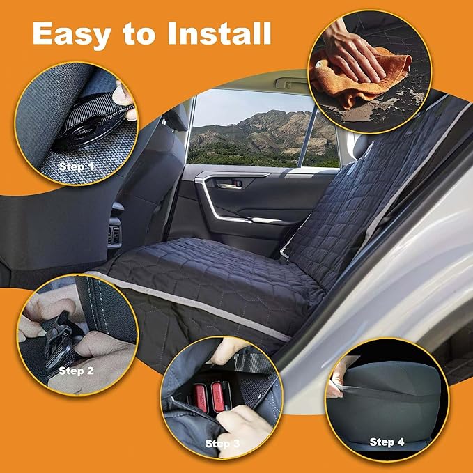 Relidura Bench Seat Cover for SUV Waterproof Seat Cover for Dogs in Car Non-Slip Dog Car Seat Cover for Back Seat Heavy Duty Protector for Rav4/CRV/Subaru Rear Seat Covers for SUVs
