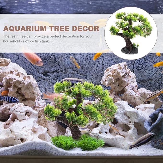 Landscaping Tree Resin Tree for Decor Resin Ornament Fish Tank Decor Craft for Fish Tank Aquarium Plant Fake Bonsai Simulation Plant Garden Decor