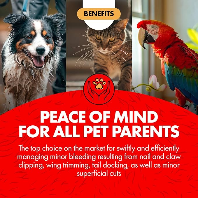 Miracle Care Kwik Stop Styptic Pads For Dogs, Cats and Birds, 90 Pre-Soaked Pads, Fast Acting Blood Stop with Pain Relieving Benzocaine