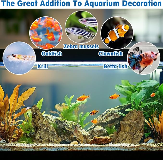 Hamiledyi 4 PCS Natural Aquarium Rocks 6" to 9" Dragon Stone Aquarium Decor Rocks Aquascape Rocks Landscaping Model for Fish Tank Terrariums Vivariums