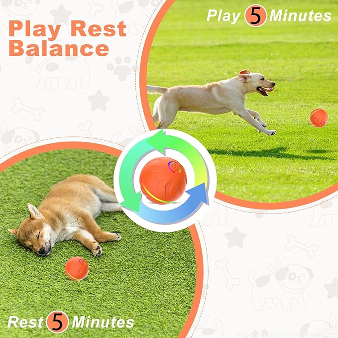 2026 T01 Interactive Dog Toys Dog Ball, Automatic Rolling and Bouncing Moving Dog Toy, Durable and USB Rechargeable, Fun Smart Toy for Puppy, Small, Medium and Large Dogs, Dog Toys to Keep Them Busy