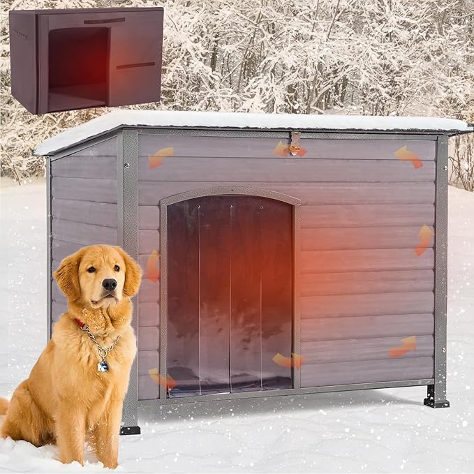 Insulation Dog House Outdoor Dog Kennle with Liner for Winter,Waterproof