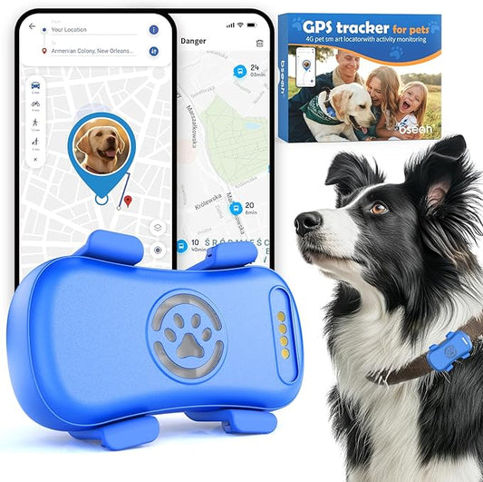 SUOFEIYA GPS Pet Tracker，Real-time Tracker for Dogs，Activity & Fitness Monitor，Virtual Fence，Waterproof，LED Light