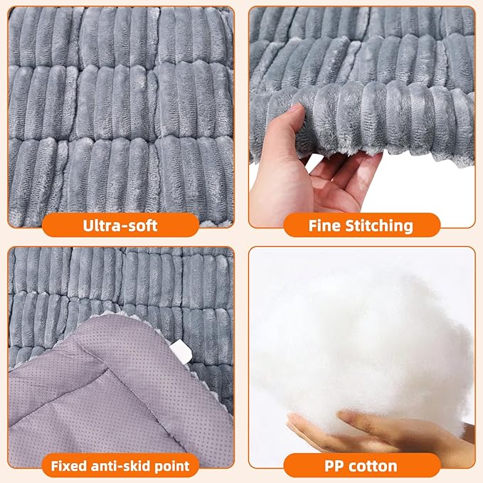 Dog Car Seat Cover for Back Seat, Dog Bed for Car, Non-Slip Travel Pet Mat, Fit for Backseat Extenders and Seat Protectors (Grey)