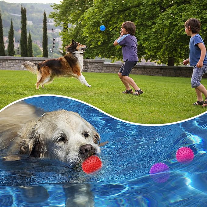 8 Pack 2.5” Squeaky Dog Balls for Small and Medium Dogs, Spiky Balls for Teething Puppies