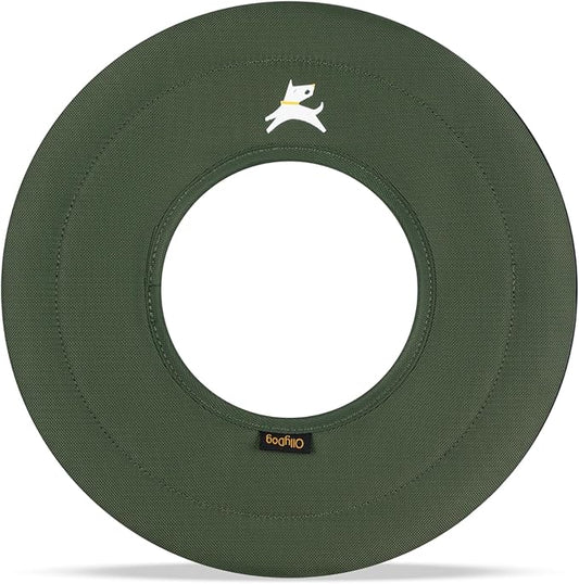 OllyDog Super Flyer | Durable Dog Frisbee | Soft & Lightweight Flying Disc | Gentle on Teeth & Gums | Water-Resistant Outdoor Toy (Winter Moss)