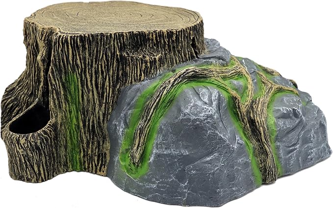 JIHAQUA Extra X Large Resin Reptile Tank Hideouts Cave Habitat Decor for Leopard Gecko Tank Accessories