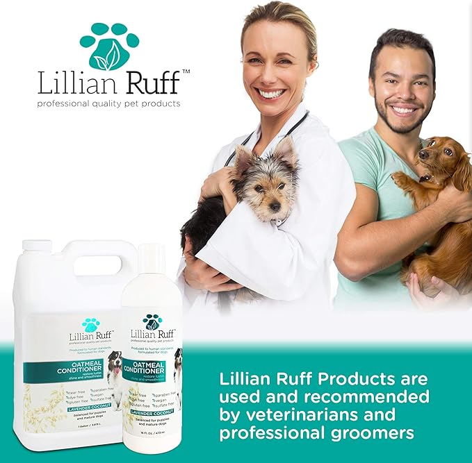 Lillian Ruff Calming Oatmeal Pet Conditioner for Dry Skin & Itch Relief with Aloe & Hydrating Essential Oils - Replenish Moisture & Deodorize - Soothing Conditioner for Normal/Sensitive Skin (Gallon)