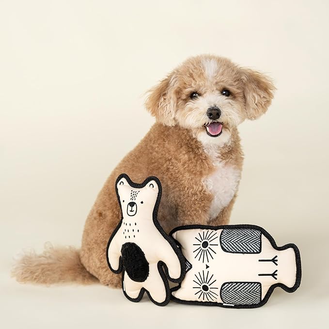 Harry Barker Durable Plush Dog Toys, Herringbone Owl Toy