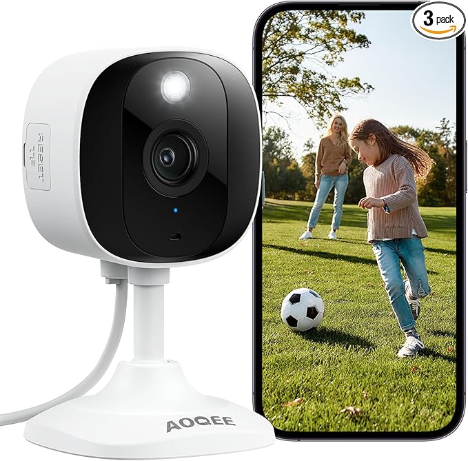 2K Cameras for Home Security-Outdoor/Indoor Camera for Dog/Cat/Pet/Nanny/Baby, Color Night Vision, White Light, Siren, 24/7 SD Recordings, Works with Alexa/Google Home, C1 (C1-White-1pack-2.4G)