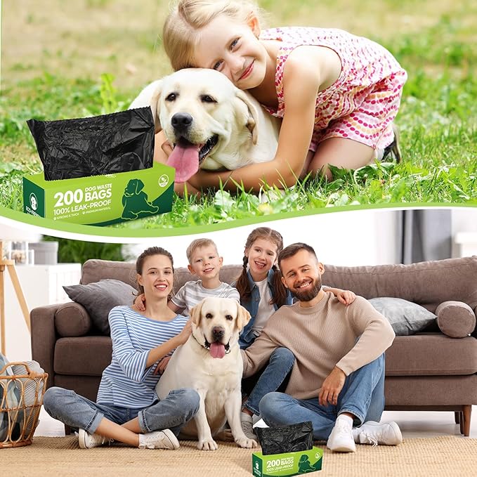 Sherr 6 Boxes Dog Poop Bags Bulk Leak Proof Dog Waste Bags Doggy Poop Bags Pet Waste Bags for Puppy Pets Outdoor Walking and Travel