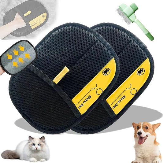 Pet Hair Remover, Electrostatic Gloves Pet Hair Removal, Reusable Double Sided Electrostatic Pet Hair Remover