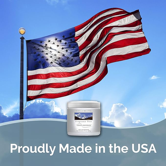 SMELLS BEGONE Air Freshener Odor Absorber Gel - 15 oz, Pack of 2 - Absorbs and Eliminates Odor in Pet Areas, Bathrooms, Cars, & Boats - Made with Essential Oils - Fragrance Free