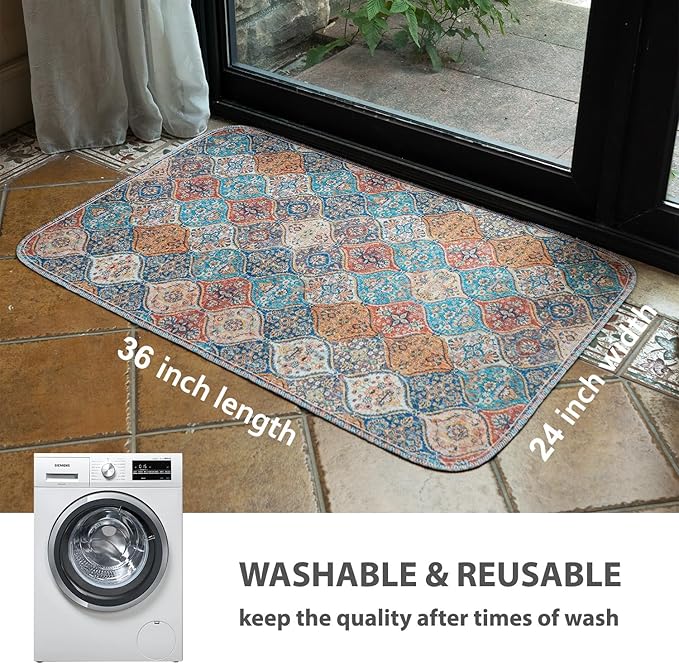 nunubaby Washable Pee Pads for Dogs, Stylish, Non-Slip and Leak-Proof Pee Pads. Reusable Potty Pads for Dogs for Crates and Floors.(Cream/Multi, 24" x36" )