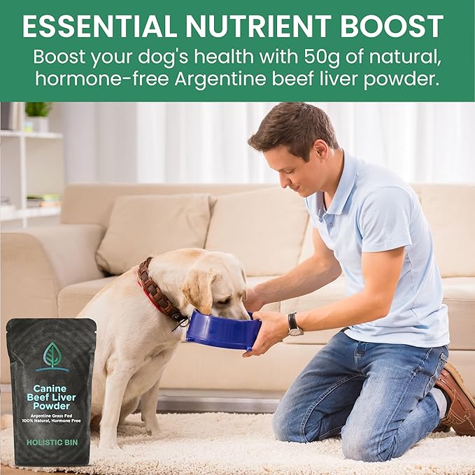 Holistic Bin Canine Beef Liver – Gut Health, Wellness Protection, Energy, Vitality, and Shiny Coat – Superfood for Dogs – Rich in Nutrients, Vitamins & Minerals – 50 Grams