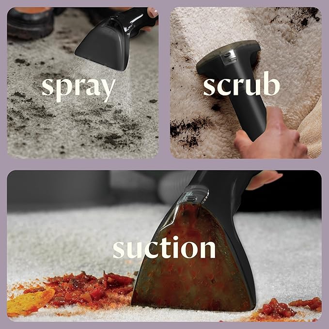 Bissell Little Green Mini Portable Carpet and Upholstery Deep Cleaner, Car/Auto Detailer, with HydroRinse Self-Cleaning Tool and 4" Tough Stain Tool, Limited Edition Color Dusk Pink, 4075L